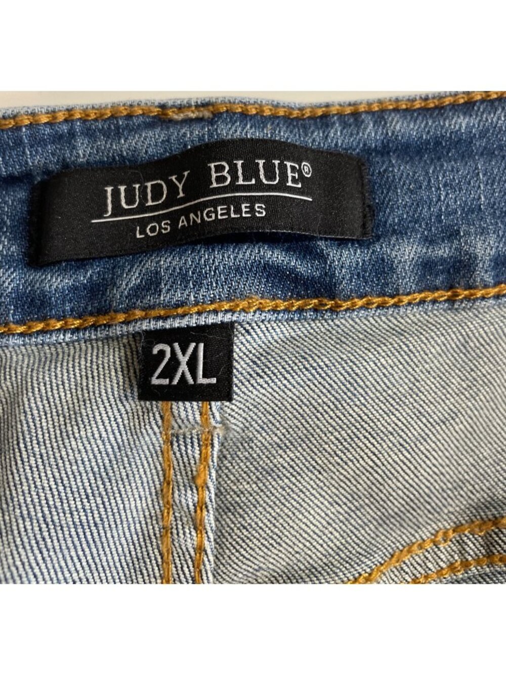 Judy Blue Womens 2XL Distressed Retro Floral Lined Cut Off Denim Jean Shorts - Picture 6 of 8